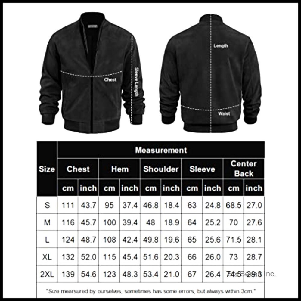 Vintage Lightweight Suede Bomber Jacket Casual Classic Retro Fit Men's Outerwear - Picture 6 of 7